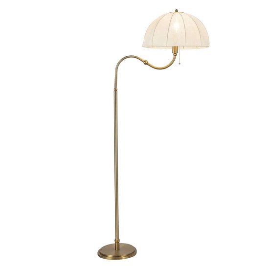 Elstead Crosby Stehleuchte E27 Creme-Gold Stahl Stoffschirm 173cm