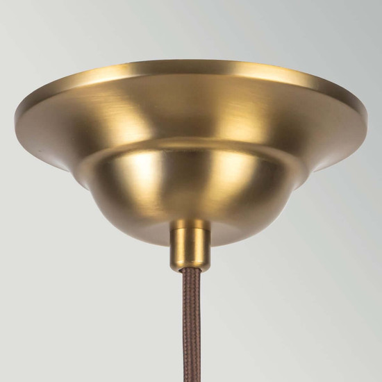Elstead Crosby Pendelleuchte 4-flammig E14 Creme-Gold Stahl Stoffschirm Ø46cm