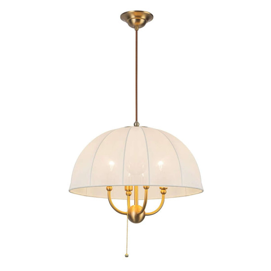 Elstead Crosby Pendelleuchte 4-flammig E14 Creme-Gold Stahl Stoffschirm Ø46cm