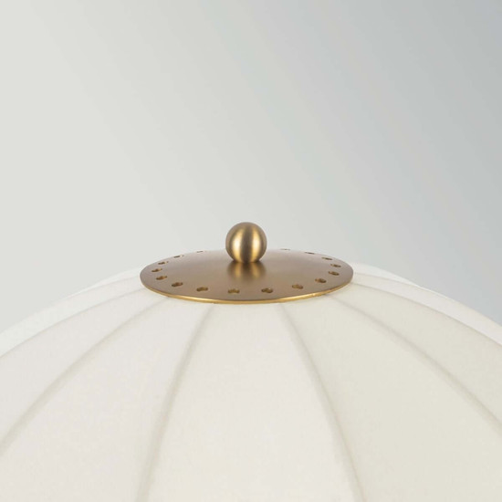 Elstead Crosby Tischleuchte E27 Creme-Gold Stahl Stoffschirm 70cm
