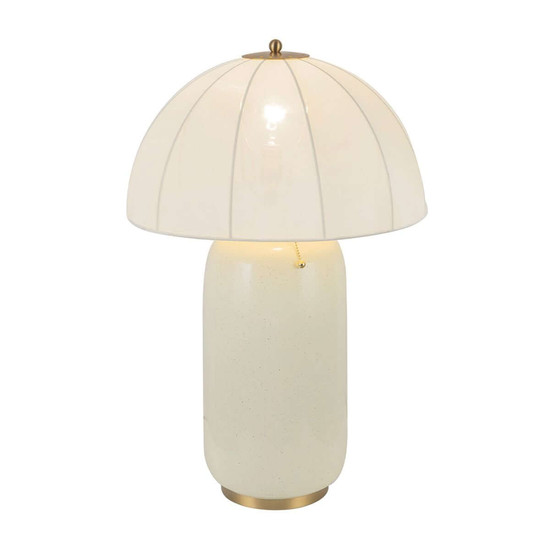 Elstead Crosby Tischleuchte E27 Creme-Gold Stahl Stoffschirm 70cm