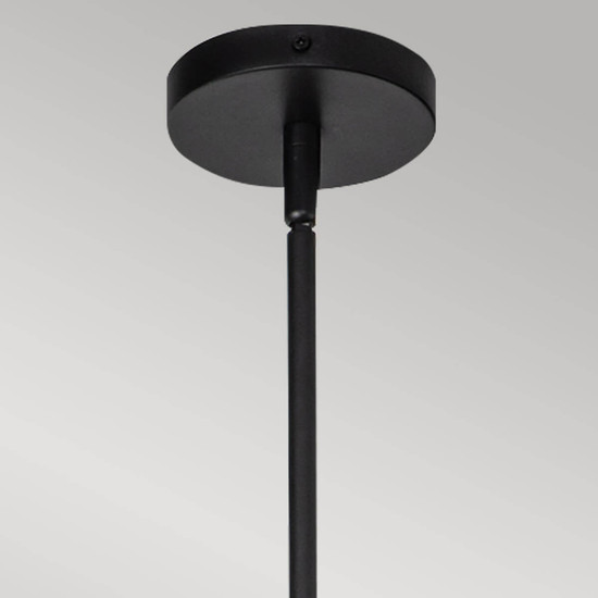 Elstead Daphne S Pendelleuchte E27 mattschwarz Naturfarben