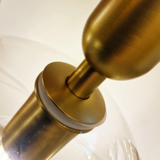 Elstead Jude Pendelleuchte E27 Gebürstete Goldoptik Glas klar