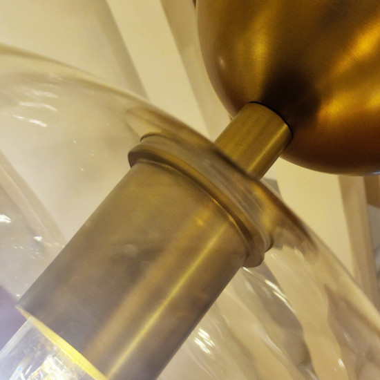 Elstead Jude Deckenleuchte E27 Gebürstete Goldoptik Glas klar