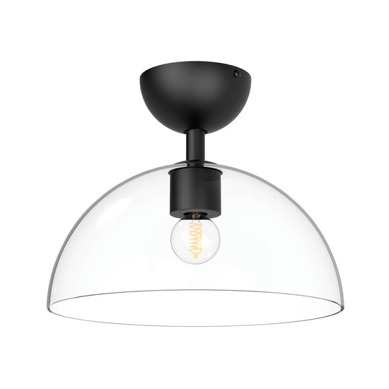 Elstead Jude Deckenleuchte E27 Mattes Schwarz Glas klar