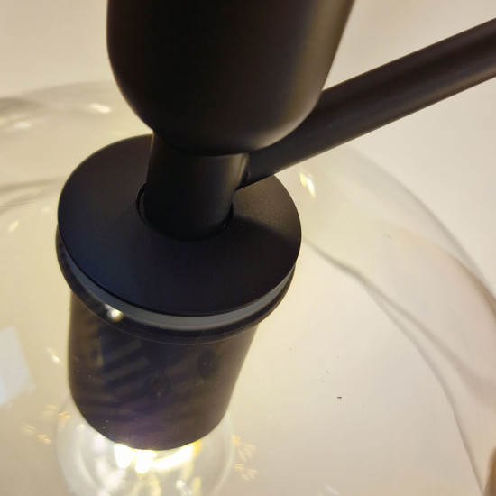 Elstead Jude Kronleuchter E27 3-fach Mattes Schwarz Klar