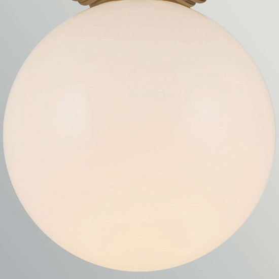 Elstead Otis Bad-Deckenleuchte E27 IP44 Gold gebürstet Stahl Opalglas Ø20cm