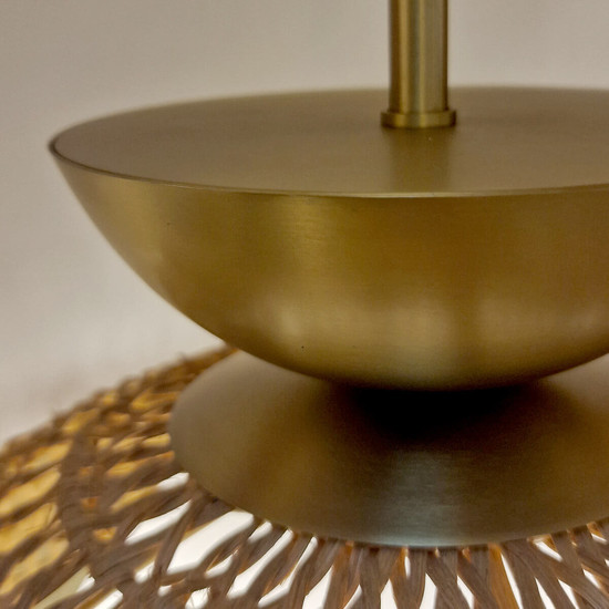 Elstead Perth Pendelleuchte E27 Gebürstete Goldoptik Opalglas matt