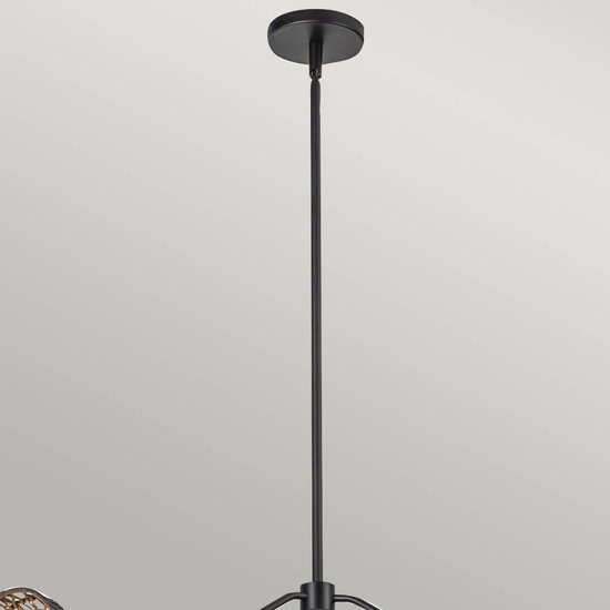 Elstead Perth Pendelleuchte E14 3-fach Mattes Schwarz Opalglas matt