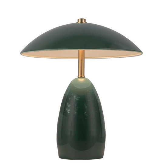 Elstead Poppy LED Akku-Tischleuchte dimmbar warmweiss 3W Tannengrün Alu Stahl 27cm