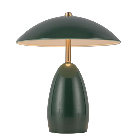 Elstead Poppy LED Akku-Tischleuchte dimmbar warmweiss 3W Tannengrün Alu Stahl 27cm