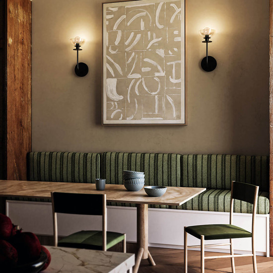 Elstead Sylvia Wandleuchte E14 Mattes Schwarz Glas klar