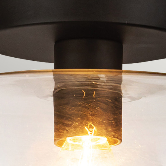 Elstead Sylvia Deckenleuchte E27 Mattes Schwarz Glas klar