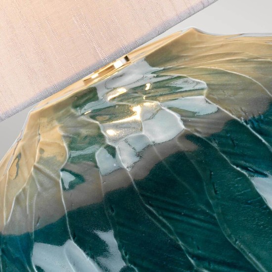 Elstead Blue Globe Tischleuchte E27 Blau Hellgrau, Made in UK