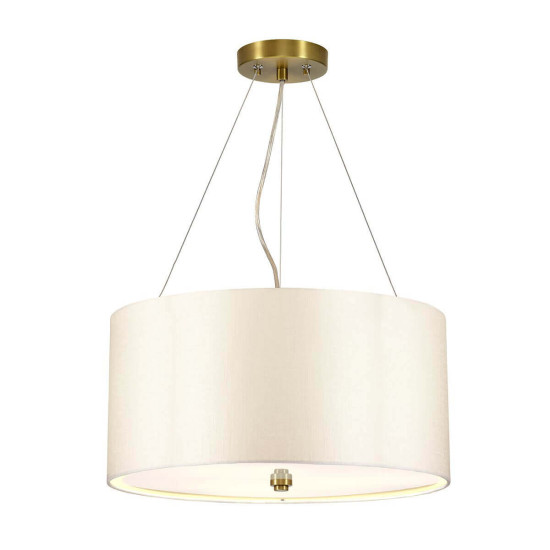 Elstead Pearce Hängeleuchte E27 3-fach 45cm Gealtertes Messing Elfenbein