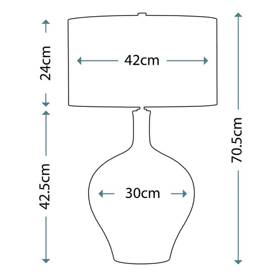 Elstead Eden Park Tischleuchte E27 Grün, türkis und gold Creme, Made in UK