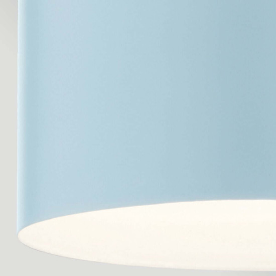 Elstead York Pendel- und Deckenleuchte E27 Naturmessing-Hellblau Stahl Ø17cm Made in UK
