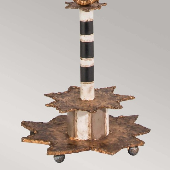 Elstead Birdland Tischleuchte E27 114cm Schwarz-weiß Kristalle