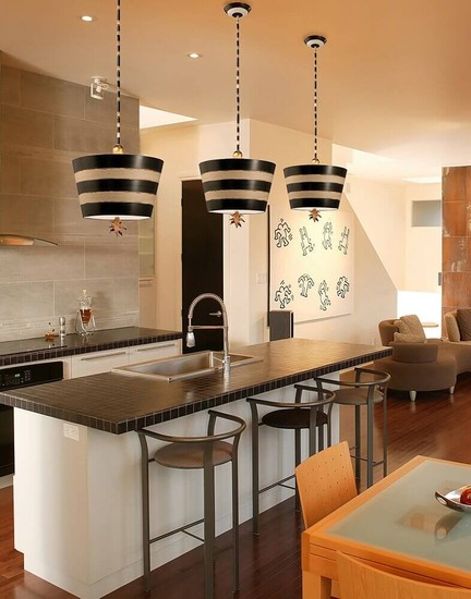 Elstead South Beach Hängeleuchte E27 Schwarz und weiß