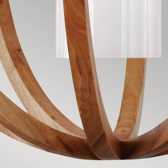 Elstead Allier Hängeleuchte E27 72cm Helles Holz, Stahl gebürstet