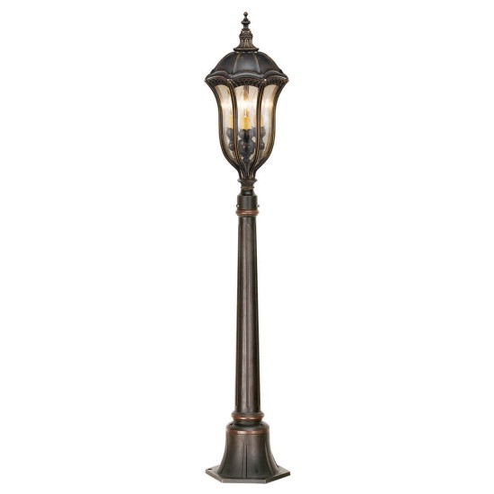 Elstead Baton Rouge Außen-Stehleuchte E14 3-fach 132cm Walnuss IP44