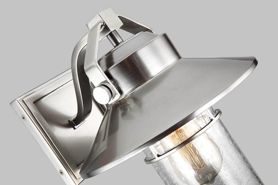 Elstead Boynton Außen-Wandleuchte E27 27cm Gebürsteter Stahl, lackiert IP44 Anti-Meerwasser