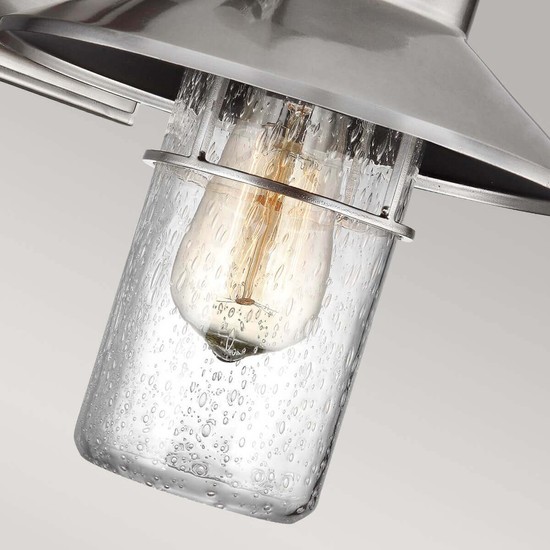 Elstead Boynton Außen-Wandleuchte E27 27cm Gebürsteter Stahl, lackiert IP44 Anti-Meerwasser