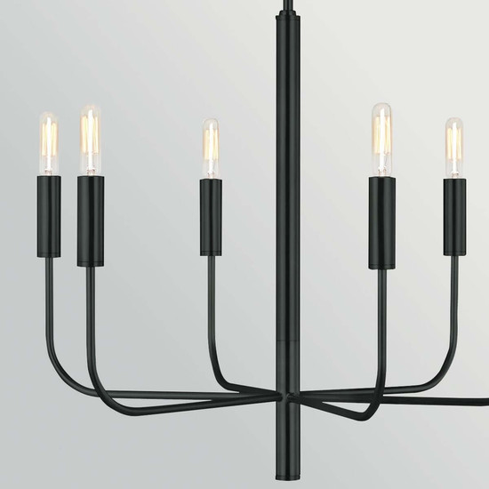 Elstead Brianna Kronleuchter 6-flammig E14 Schwarz Stahl Ø61cm