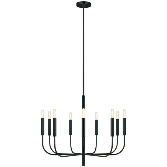 Elstead Brianna Kronleuchter 9-flammig E14 Schwarz Stahl Ø76cm