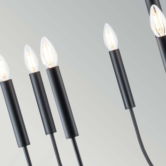 Elstead Brianna Kronleuchter 9-flammig E14 Schwarz Stahl Ø76cm