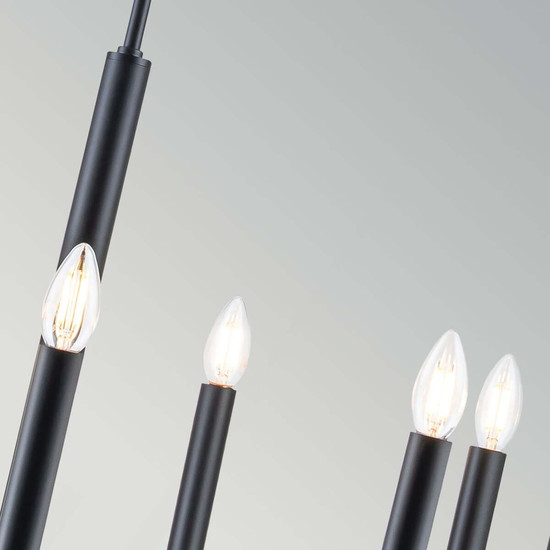 Elstead Brianna Kronleuchter 9-flammig E14 Schwarz Stahl Ø76cm