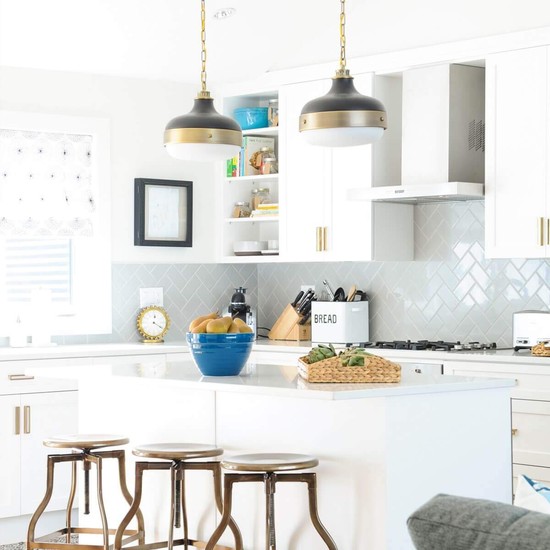 Elstead Cadence Hängeleuchte E27 2-fach Dunkles antikes Messing, mattschwarz