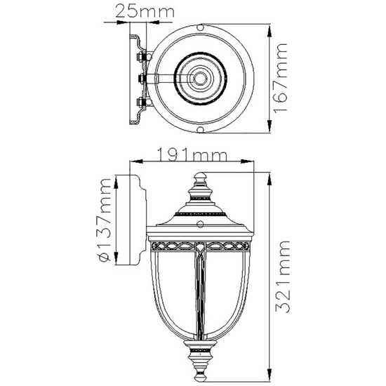 Elstead English Bridle Außen-Wandleuchte E27 Schwarz IP44
