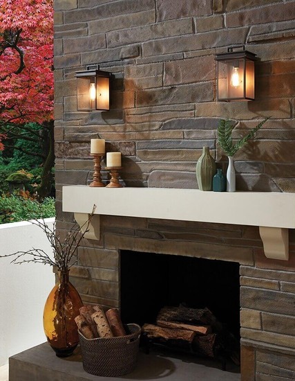 Elstead Glenview Außen-Wandleuchte E27 31cm Antike Bronze IP44