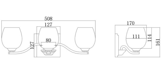 Elstead Kalli LED Wandleuchte G9 3-fach Poliertes Chrom IP44