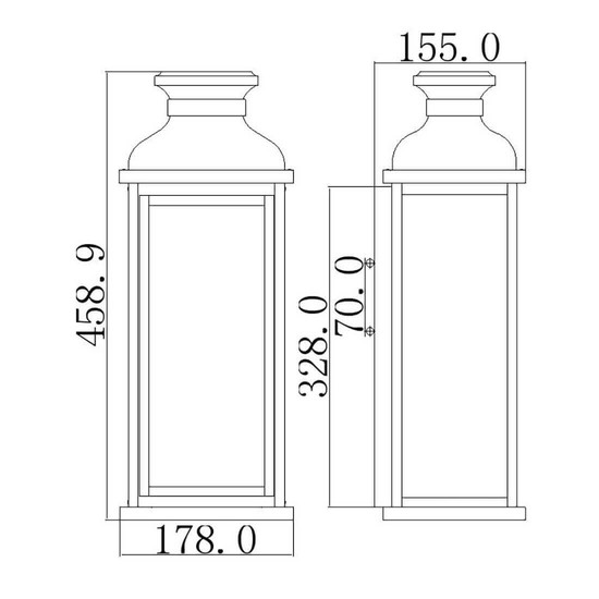 Elstead Pediment Außen-Wandleuchte E14 2-fach 46cm Dunkel gealtertes Kupfer IP44
