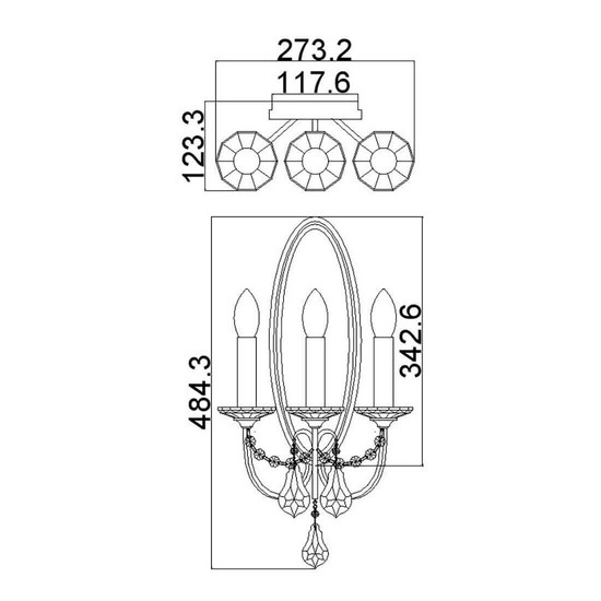 Elstead Valentina Wandleuchte E14 3-fach Oxidierte Bronze