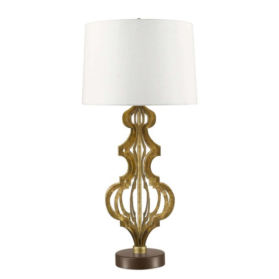 Elstead Octavia Tischleuchte E27 Gebeiztes Gold Creme