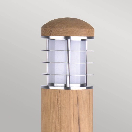 Elstead Poole Außen-Stehleuchte E27 67cm Rostfreier Stahl und Teakholz IP55