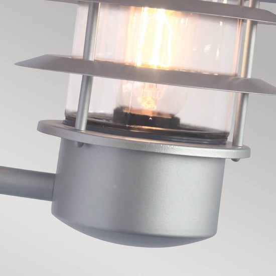 Elstead Helsingor Außen-Wandleuchte Sensor E27 24cm Edelstahl, silber IP44