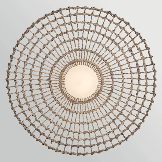 Elstead Arlen Außen-Pendelleuchte E27 IP44 Schwarz Stahl Rattan-Optik Ø76cm