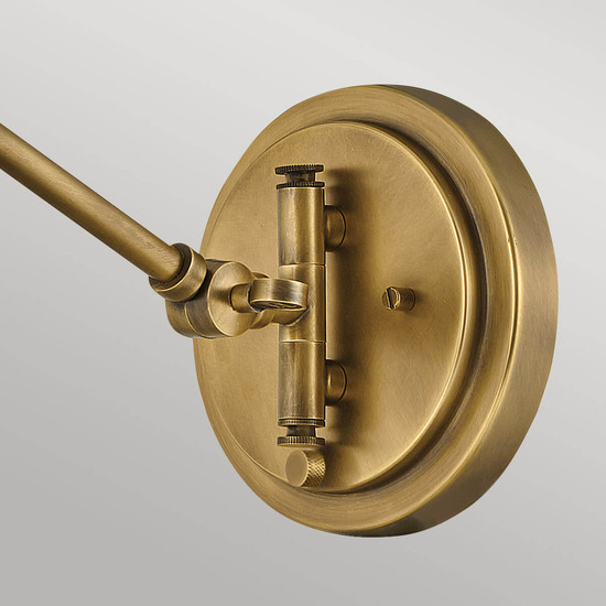 Elstead Arti  Wandleuchte E27 Hertiage Messing, Rattan Schirm Glas klar