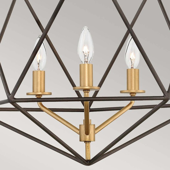 Elstead Astrid Hängeleuchte E14 3-fach Metallische, matte Bronze