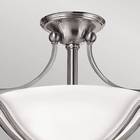 Elstead Bolla Deckenleuchte E27 2-fach 36cm Nickel gebürstet