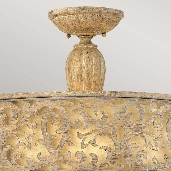 Elstead Carabel Deckenleuchte E27 3-fach Gebürsteter Champagner