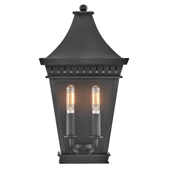 Elstead Chapel Hill Außenwandleuchte E14 2-fach Museum Schwarz Schwarz IP44