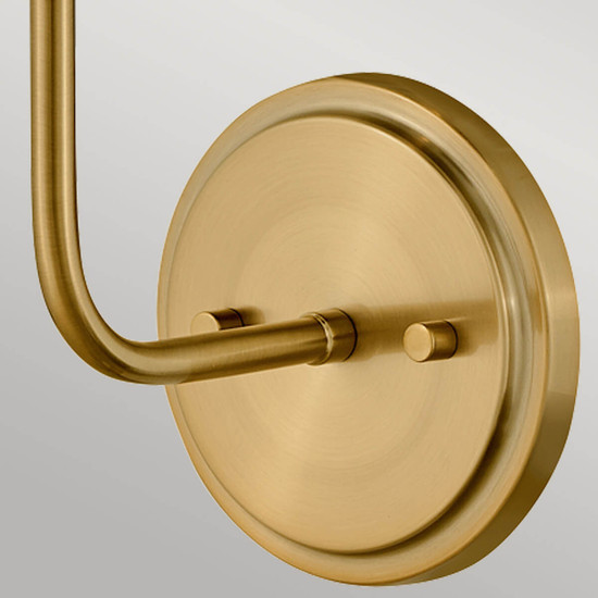 Elstead Clarke Wandleuchte E27 Warmes Messing und schwarzes Metallschirm Schwarz