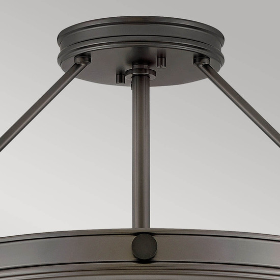 Elstead Collier Deckenleuchte E14 4-fach Schwarzes Oxid Glas klar mit Luftbläschen