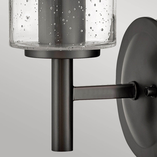 Elstead Collier Wandleuchte E27 Schwarzes Oxid Glas mit Luftbläschen