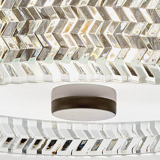 Elstead Elle Deckenleuchte E27 2-fach Schwarz Glas geätzt mit Chevron Muster